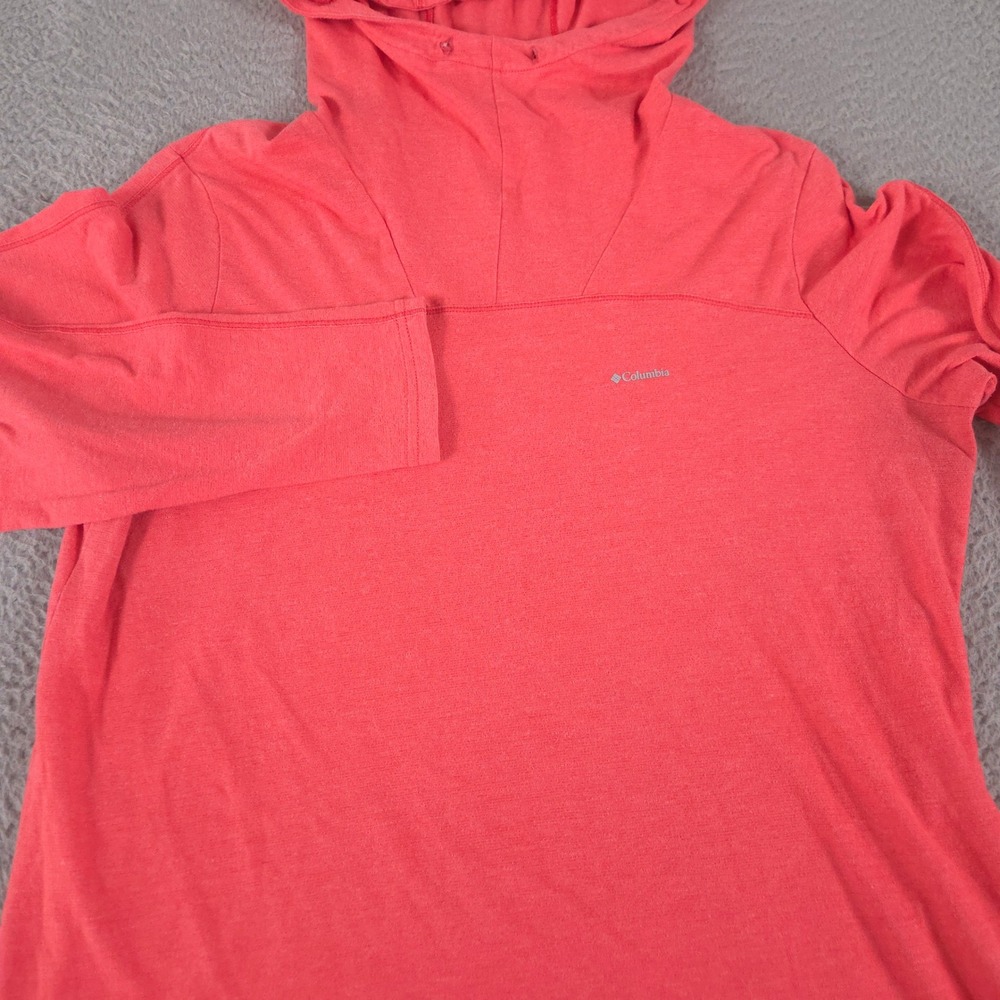 Columbia Hoodie Womens XL Coral Pilsner Peak Omni-Wick Knit Long Sleeve Pullover